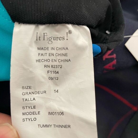 It Figures Womens Tummy Thinner One Piece Maillot Swimsuit 14 High Neck Slimming - Picture 3 of 7